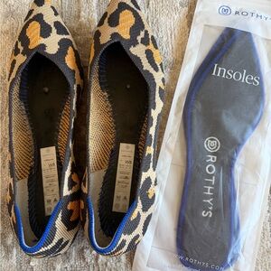 Rothy's Black and Tan Leopard Flats